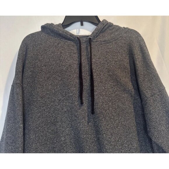 Madewell Women’s Heathered Gray Cotton Crop Hoodie Sweatshirt Top Sz M - Picture 2 of 8